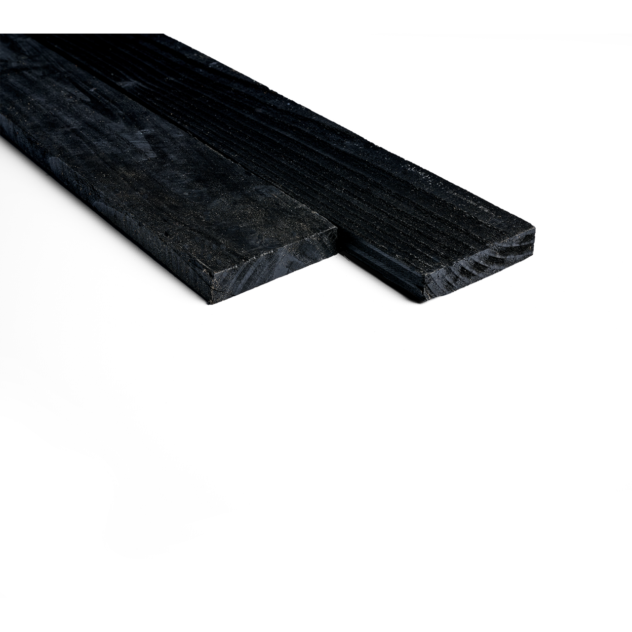 Douglas plank 2,2x10cm fijnbezaagd zwart 2m