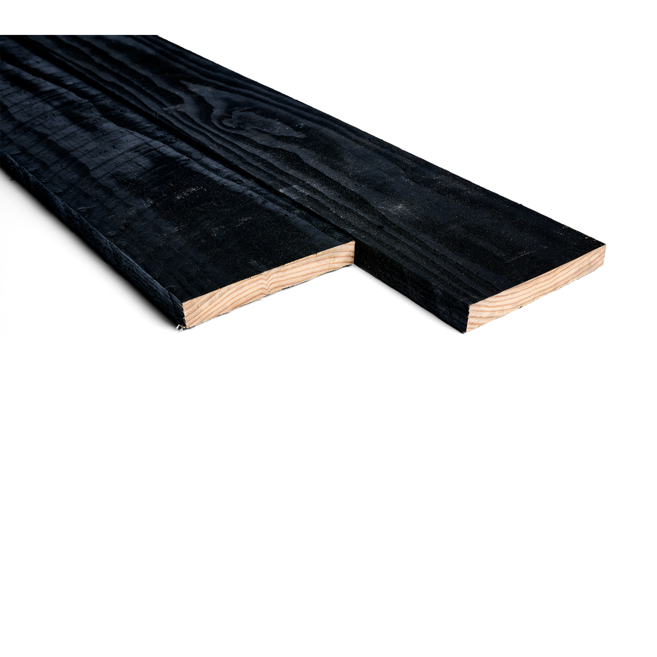 Douglas plank 2,2x15cm fijnbezaagd zwart 2m