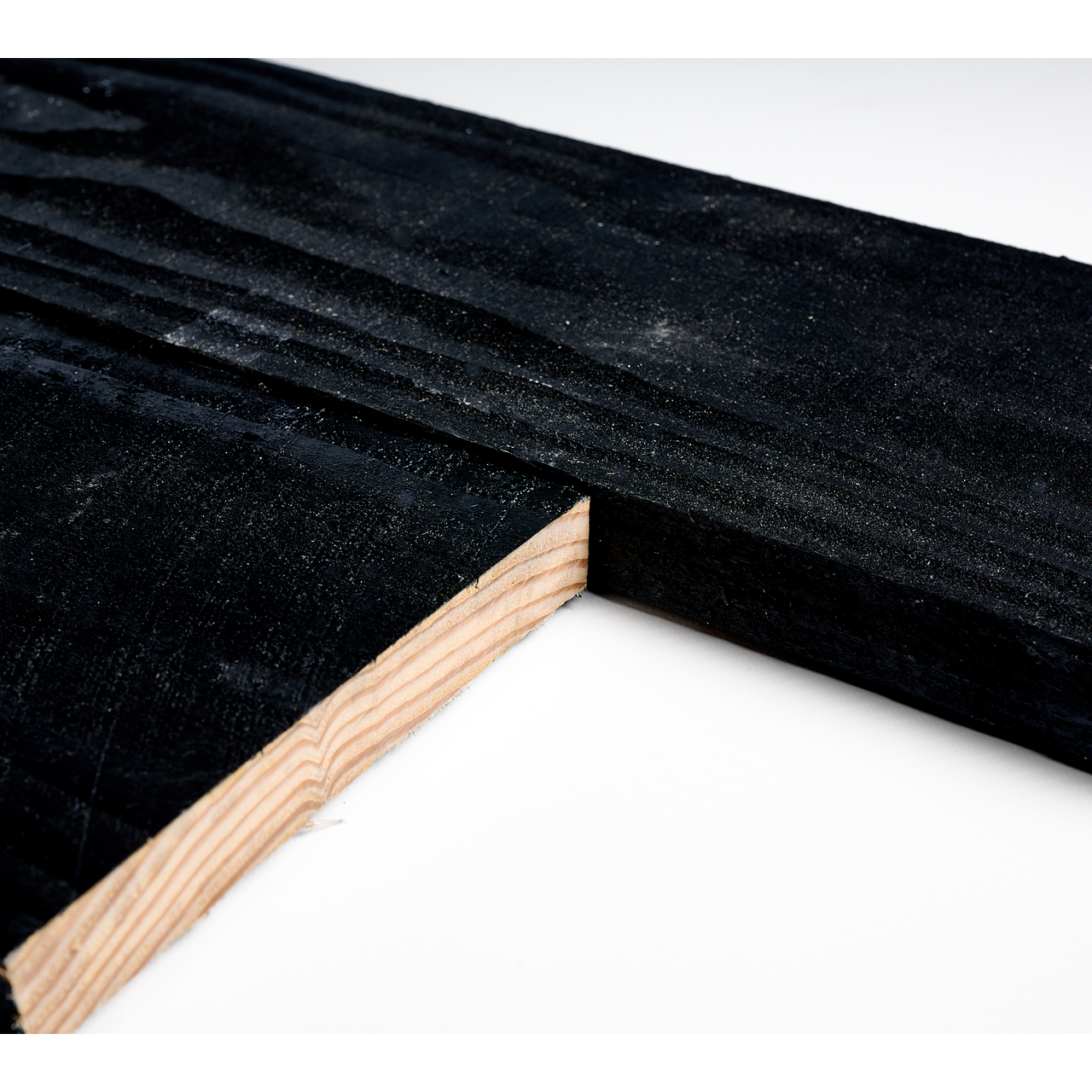 Douglas plank 2,2x15cm fijnbezaagd zwart 2m