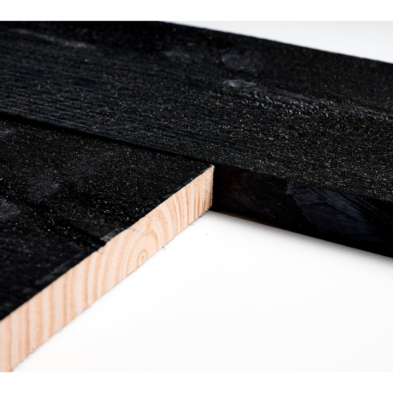 Douglas plank 2,2x20cm fijnbezaagd zwart 2m