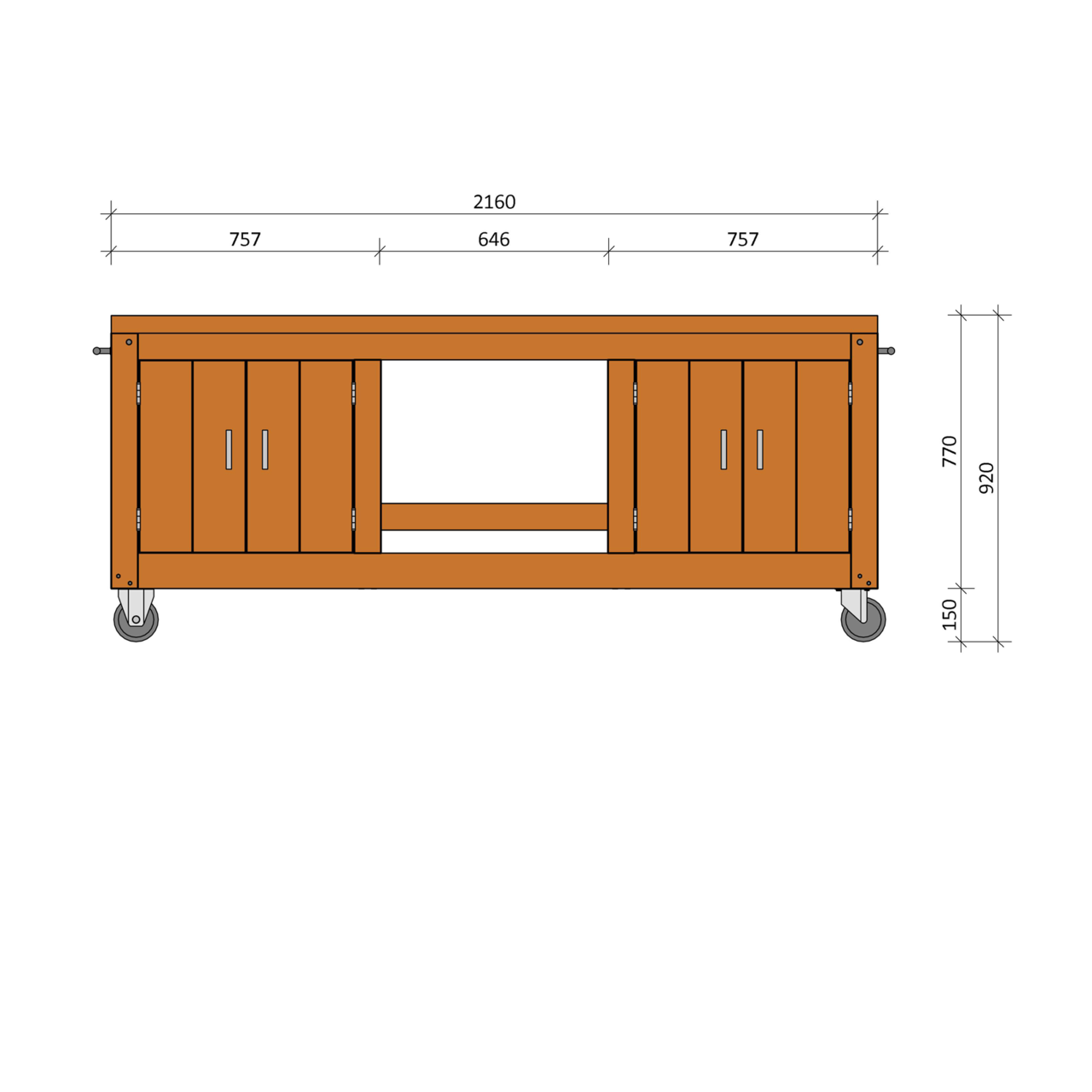 Bouwpakket BBQ Tafel Joe Douglas Groot