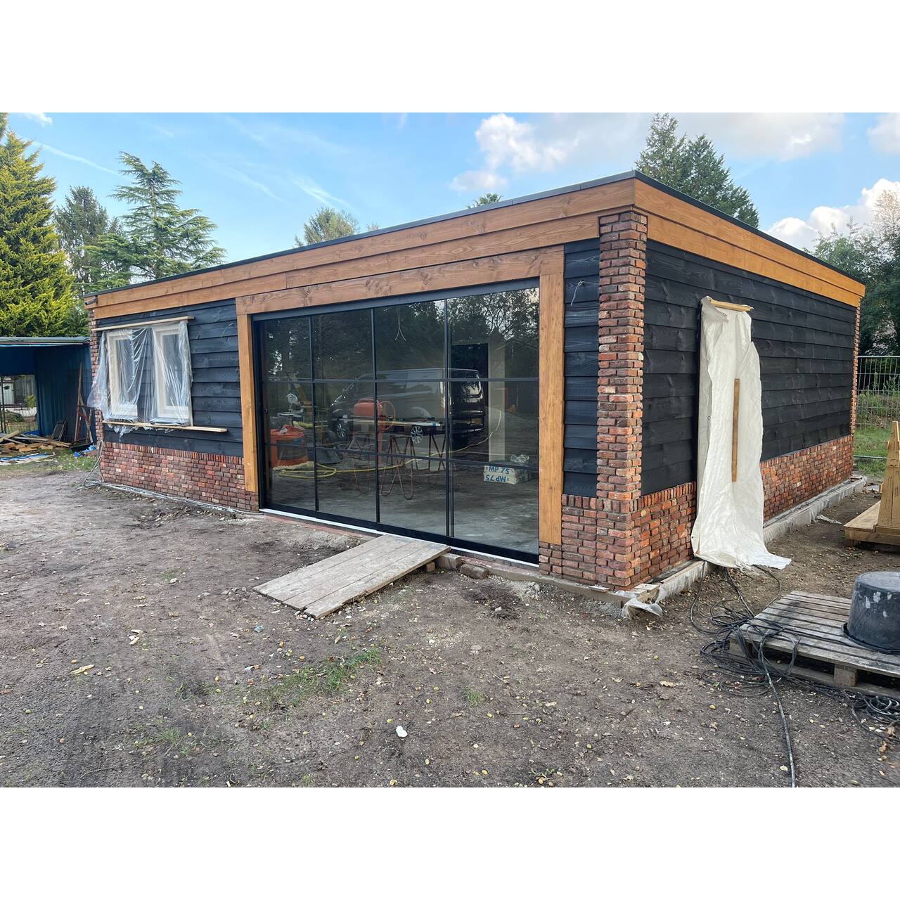 Glazen schuifwand 4 sporen (max. breedte 406 cm)
