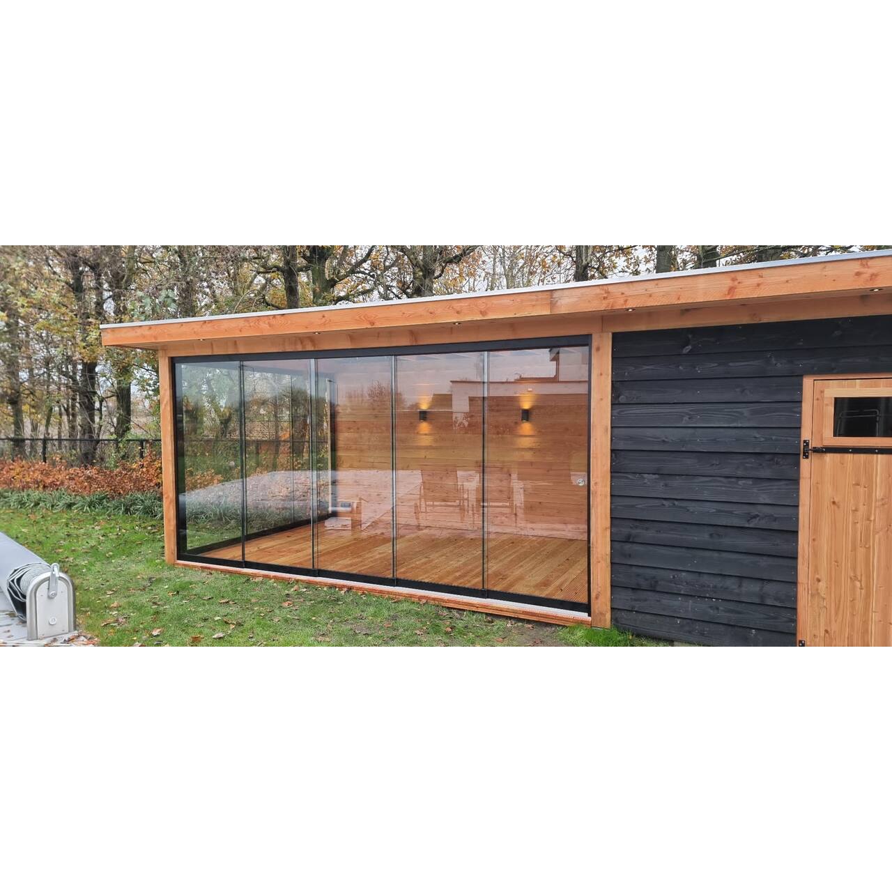 Glazen schuifwand 6 sporen (max. breedte 608 cm)