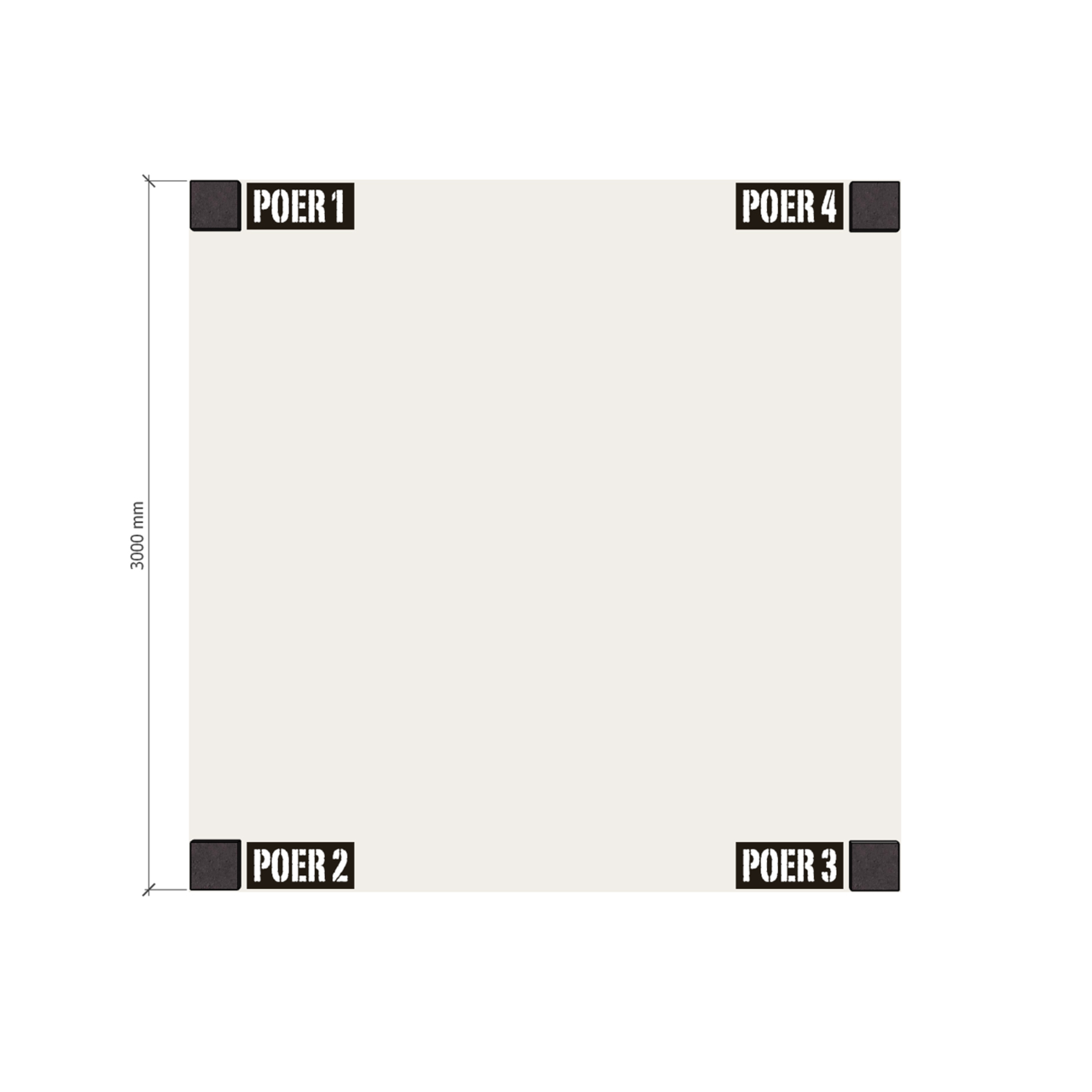 Douglas Overkapping Strak 3x3m. | Type 12