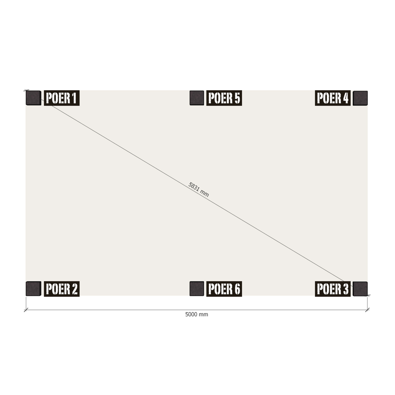 Douglas Overkapping Strak 3x5m. | Type 22 met schuur