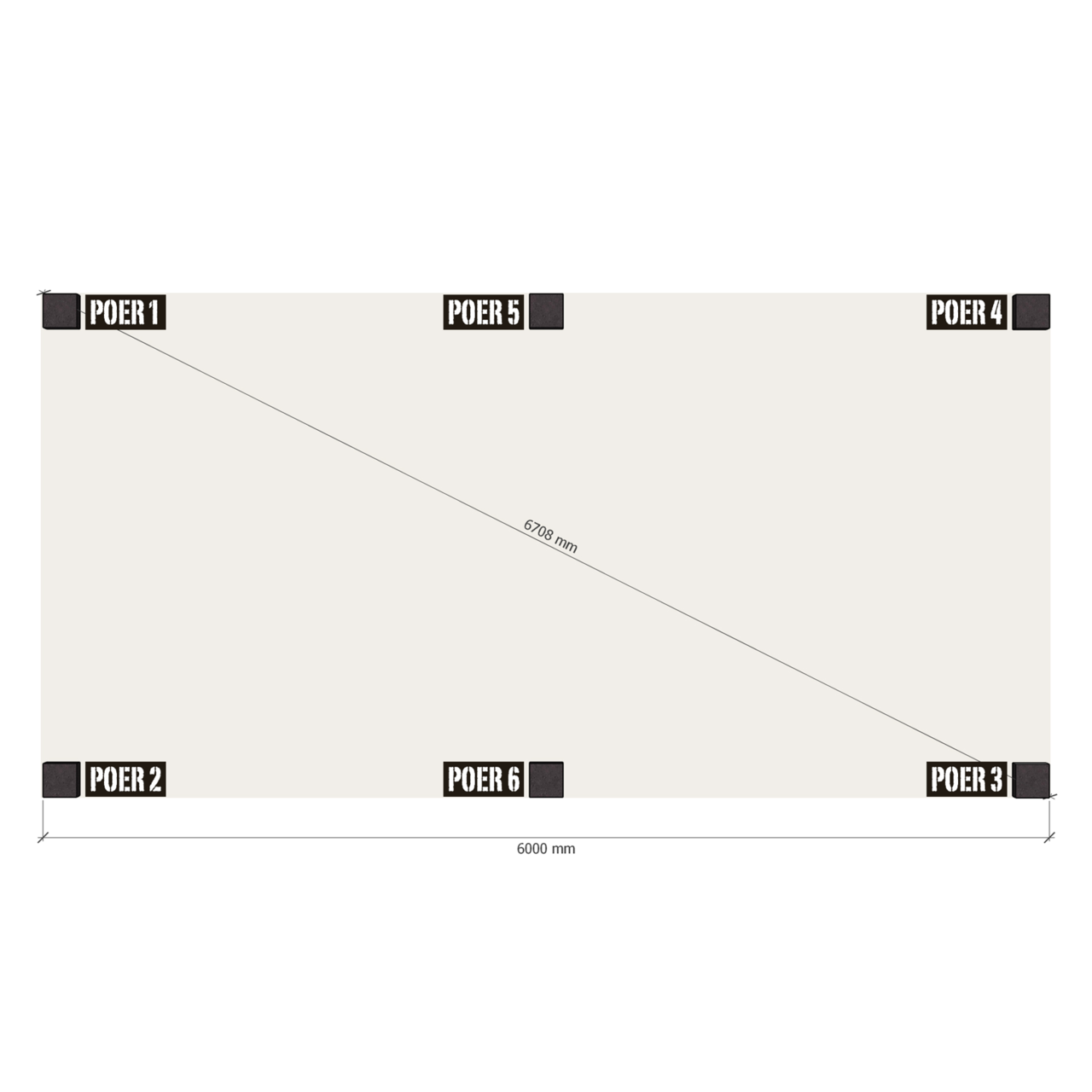 Douglas Overkapping Strak 3x6m. | Type 01