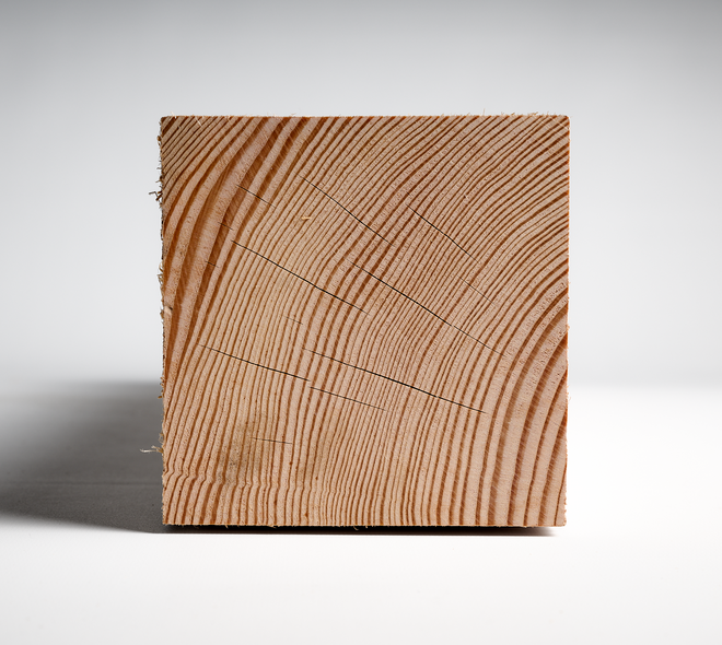 Douglas paal 12x12cm fijnbezaagd 2m 05