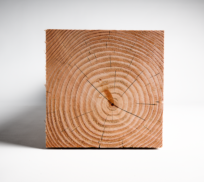 Douglas paal 20x20cm fijnbezaagd 3m 07