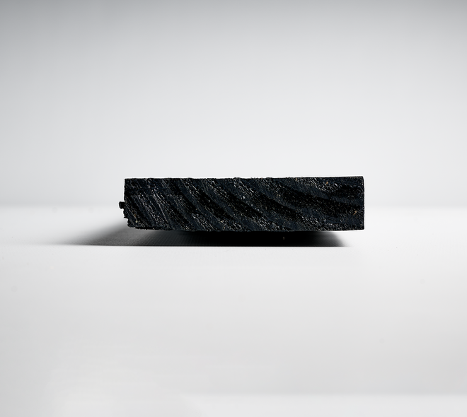 Douglas plank 2,2x10cm fijnbezaagd zwart 2m 06