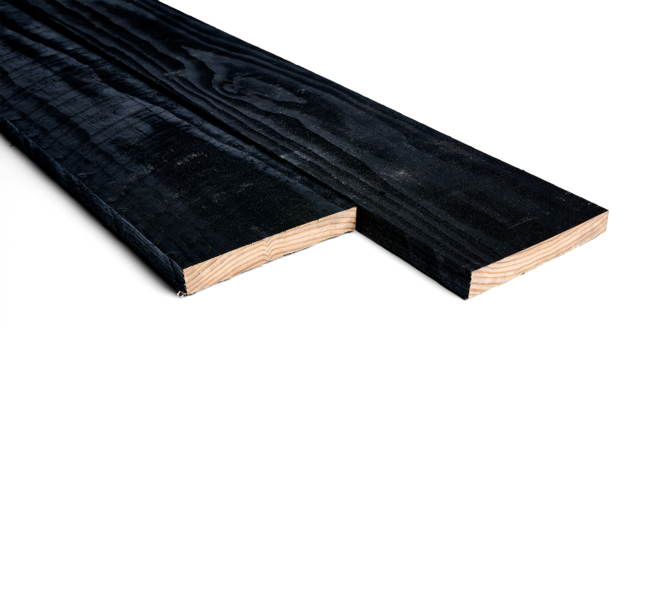Douglas plank 2,2x15cm fijnbezaagd zwart 2m 01