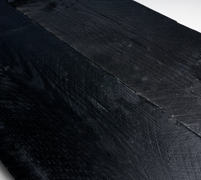 Douglas plank 2,7x25cm fijnbezaagd zwart 4m 04