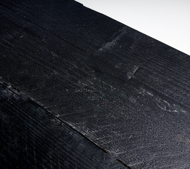 Douglas plank 2,7x25cm fijnbezaagd zwart 4m 05