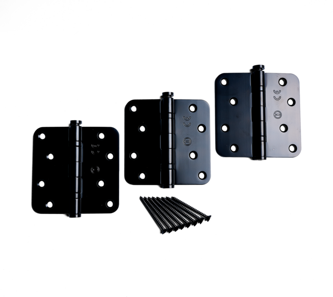 RVS kogelscharnier 8,9x8,9cm zwart gepoedercoat (3 stuks) 01