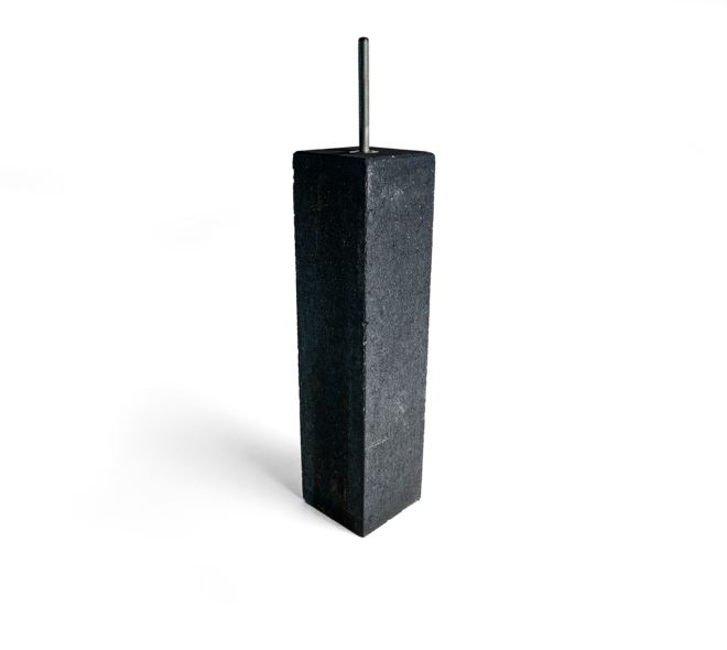 Betonpoer Oud Hollands 15x15x60cm incl. draadeind 01