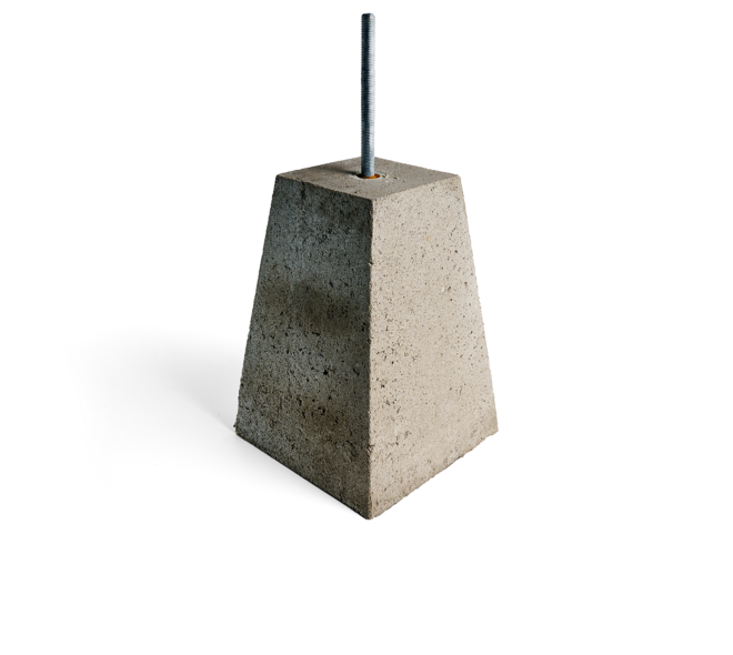 Betonpoer piramidemodel 15x15/25x25x35cm incl draadeind 01