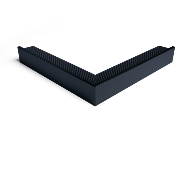 Buitenhoek daktrim 60x64mm aluminium 40x40cm zwart 01