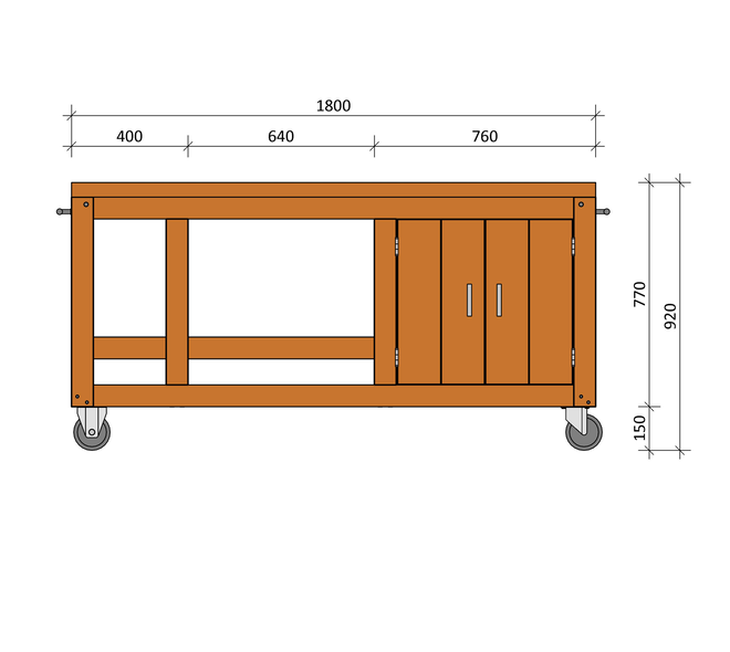 Bouwpakket BBQ Tafel Joe Douglas Extra 02