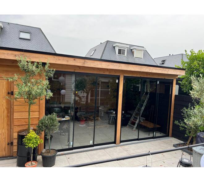 Glazen schuifwand 3 sporen (max. breedte 305 cm) 02