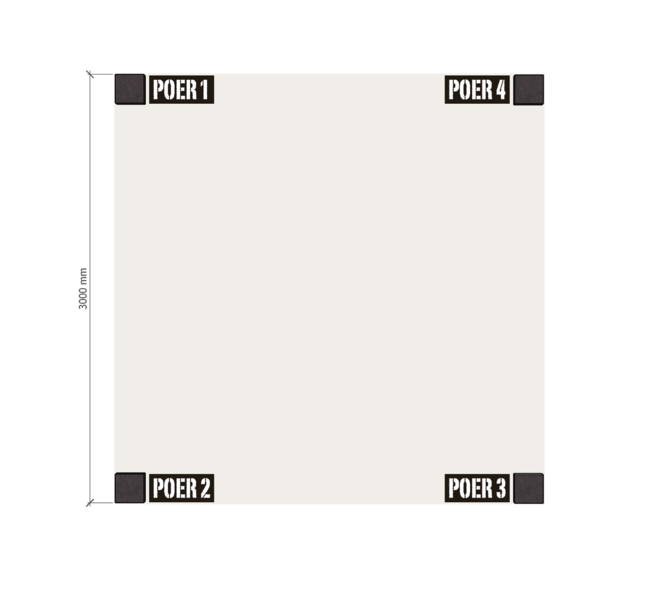 Douglas Overkapping Strak 3x3m. | Type 12 04