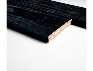 Douglas plank 2,2x15cm fijnbezaagd zwart 2m 02