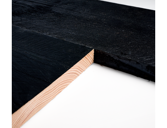Douglas plank 2,7x25cm fijnbezaagd zwart 4m 02