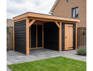 Douglas Overkapping Klassiek 3x5m. | Type 22 met schuur 06