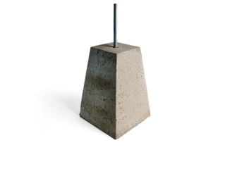 Betonpoer piramidemodel 15x15/25x25x35cm incl draadeind