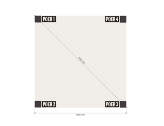 Douglas Overkapping Strak 3x3m. | Type 12 05